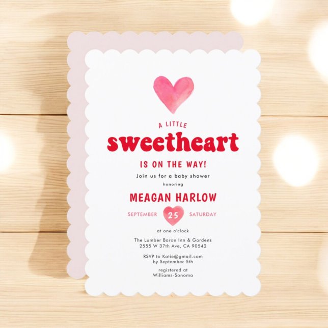Little Sweetheart Valentine Baby Shower Invitation (Creator Uploaded)