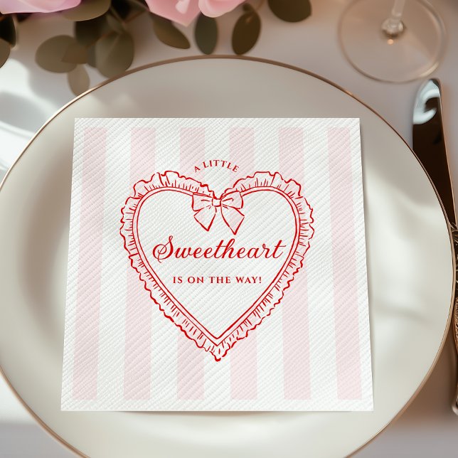 Little Sweetheart Valentine Baby Shower Napkin (Creator Uploaded)