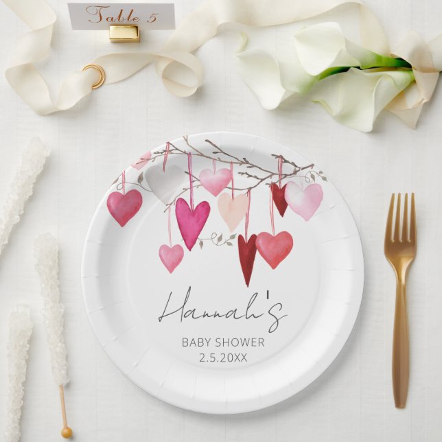 Little Sweetheart Valentine Baby Shower Paper Plate (Wedding)