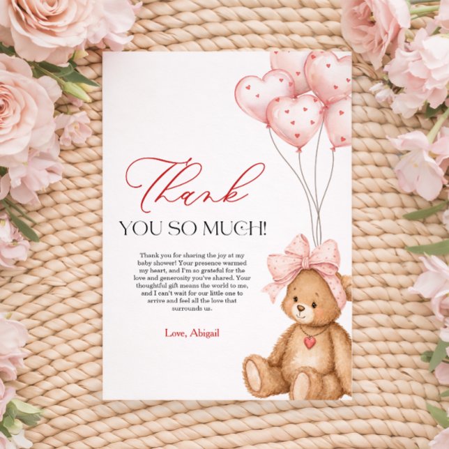 Little Sweetheart Valentine Baby Shower Thank You Card (Little Sweetheart Valentine Baby Shower Thank You Card)