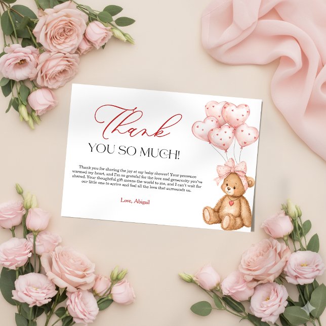 Little Sweetheart Valentine Baby Shower Thank You Card (Little Sweetheart Valentine Baby Shower Thank You Card)