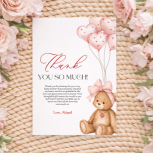 Little Sweetheart Valentine Baby Shower Thank You Card