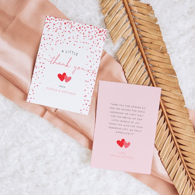 Little Sweetheart Valentine Baby Shower Thank You Card (Creator Uploaded)