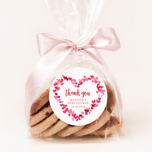 Little Sweetheart Valentine Baby Shower Thank You Classic Round Sticker