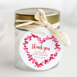 Little Sweetheart Valentine Baby Shower Thank You Favour Tags