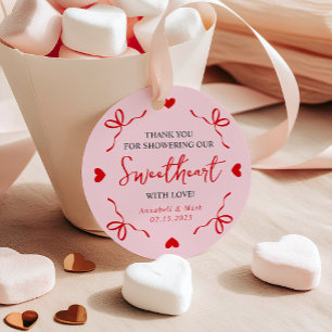 Little Sweetheart Valentine Baby Shower Thank You Favour Tags