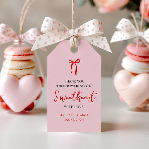 Little Sweetheart Valentine Baby Shower Thank You Gift Tags