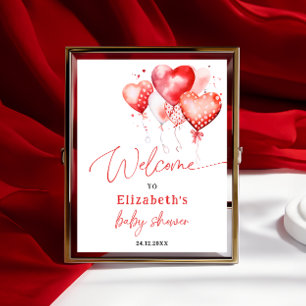 Little Sweetheart Valentine Baby Shower Welcome Poster