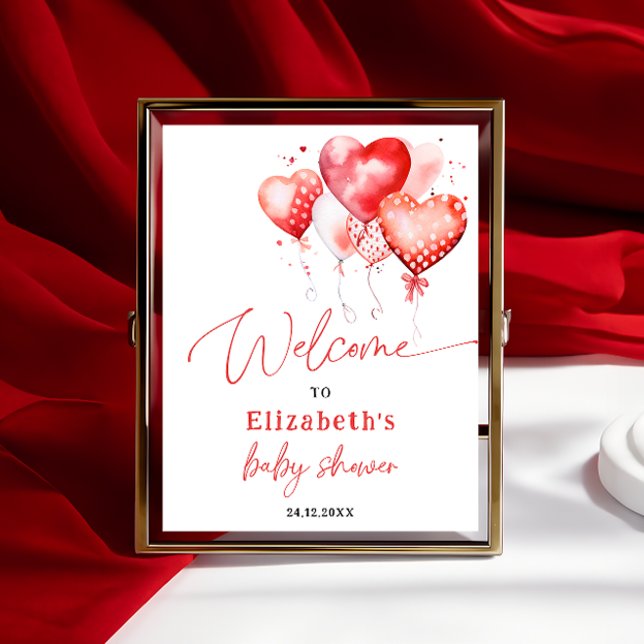 Little Sweetheart Valentine Baby Shower Welcome  Poster (Creator Uploaded)