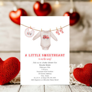 Little Sweetheart Valentine Boy Baby Shower Invitation