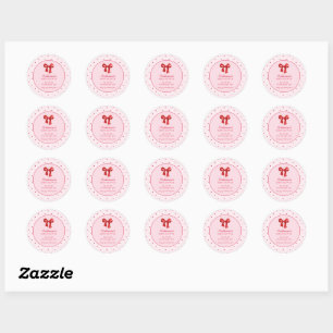 Little Sweetheart Valentine Coquette Round  Classic Round Sticker