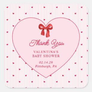 Little Sweetheart Valentine Coquette Square Sticker