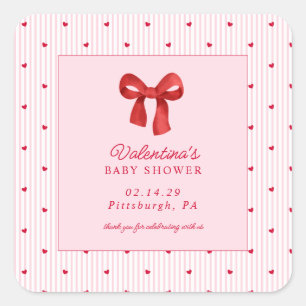 Little Sweetheart Valentine CoquettePaper Napkin Square Sticker