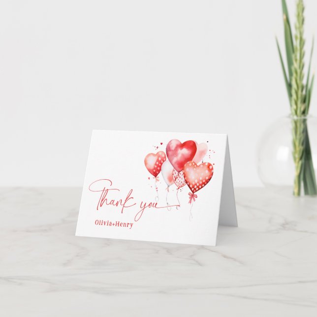 Little Sweetheart Valentine Day Baby Shower Thank You Card (Front)