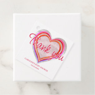 Little Sweetheart Valentine Watercolor Baby Shower Favour Tags