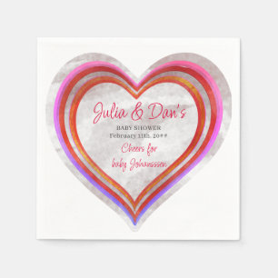 Little Sweetheart Valentine Watercolor Baby Shower Napkin