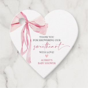 Little Sweetheart Valentine's Baby Shower Heart Favour Tags