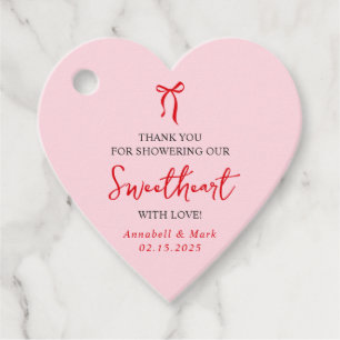 Little Sweetheart Valentine's Baby Shower Heart Favour Tags