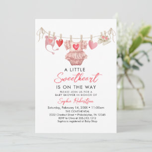 Little Sweetheart Valentine's Baby Shower Invitation