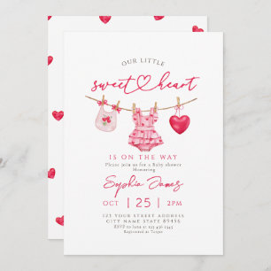 Little Sweetheart Valentines Baby Shower Invitation