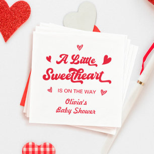 Little Sweetheart Valentines Baby Shower Neutral Napkin