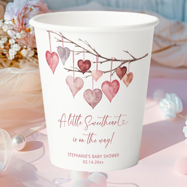 Little Sweetheart Valentines Baby Shower Paper Cups (Creator Uploaded)