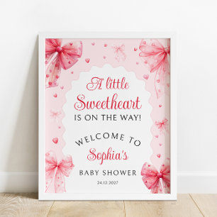 Little Sweetheart Valentines Baby Shower Welcome Poster