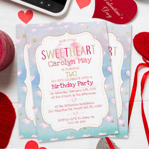 Little Sweetheart Valentine's Birthday Invitation