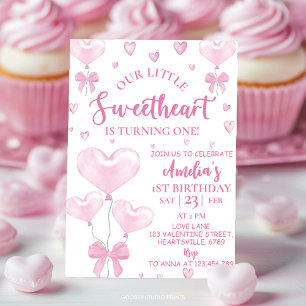 Little Sweetheart Valentine's Birthday Invitation