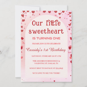 Little Sweetheart Valentines Birthday Invitation