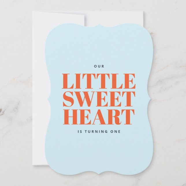 Little Sweetheart Valentine's Boy First Birthday Invitation (Front)