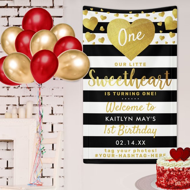 Little Sweetheart Valentine's Day Any Age Birthday Banner (Creator Uploaded)