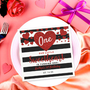 Little Sweetheart Valentine's Day Any Age Birthday Napkin