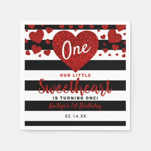 Little Sweetheart Valentine's Day Any Age Birthday Napkin