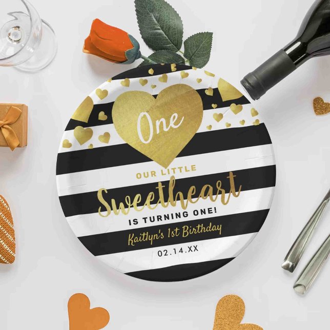 Little Sweetheart Valentine's Day Any Age Birthday Paper Plate (Creator Uploaded)