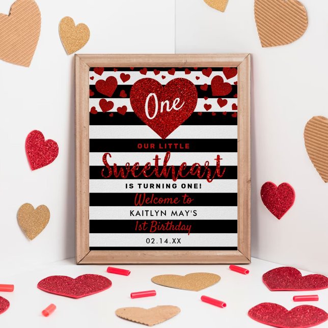 Little Sweetheart Valentine's Day Any Age Birthday Poster (Creator Uploaded)