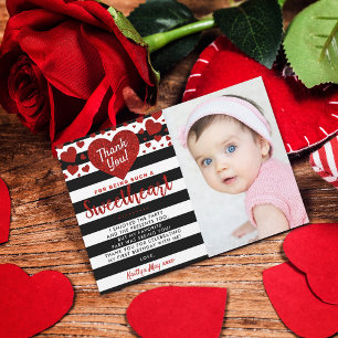 Little Sweetheart Valentine's Day Any Age Birthday Thank You Card