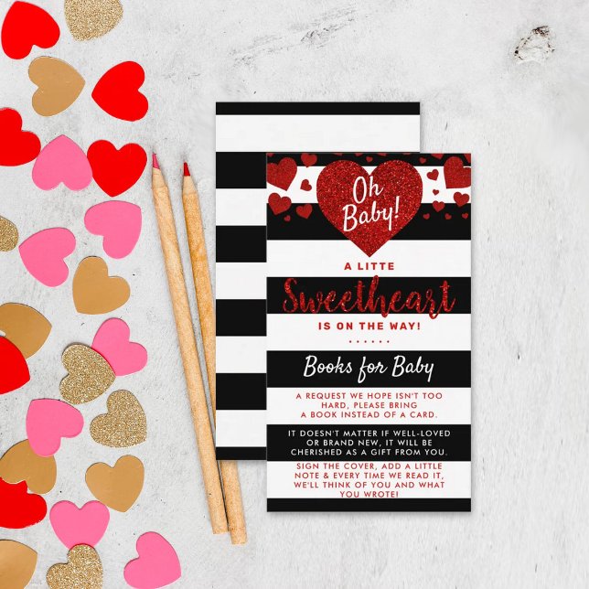 Little Sweetheart Valentine's Day Baby Shower Enclosure Card (Creator Uploaded)