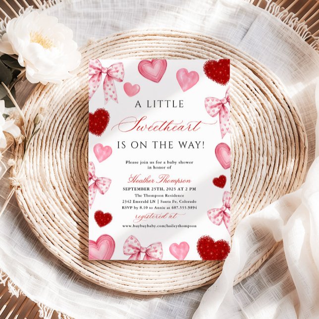 Little Sweetheart Valentines Day Baby Shower Invitation (Creator Uploaded)