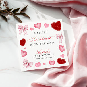 Little Sweetheart Valentines Day Baby Shower Napkin