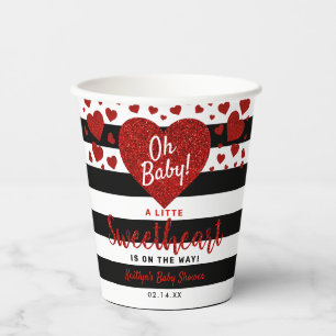 Little Sweetheart Valentine's Day Baby Shower Paper Cups