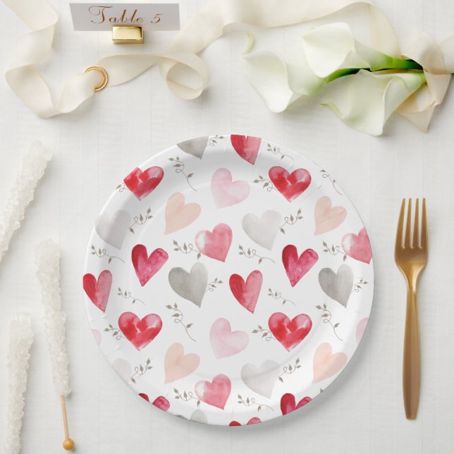 Little Sweetheart Valentine's Day Baby Shower Paper Plate (Wedding)