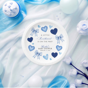 Little Sweetheart Valentines Day Baby Shower Paper Plate