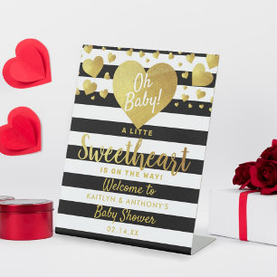 Little Sweetheart Valentine's Day Baby Shower Pedestal Sign