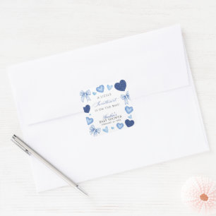 Little Sweetheart Valentines Day Baby Shower Square Sticker