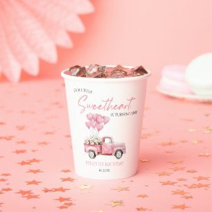 Little Sweetheart Valentine's Day Birthday Party Paper Cups