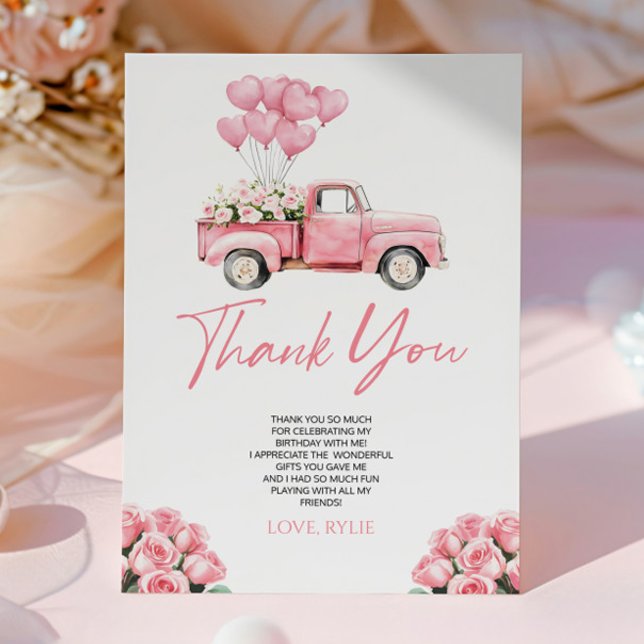 Little Sweetheart Valentine's Day Birthday Party Thank You Card (Creator Uploaded)