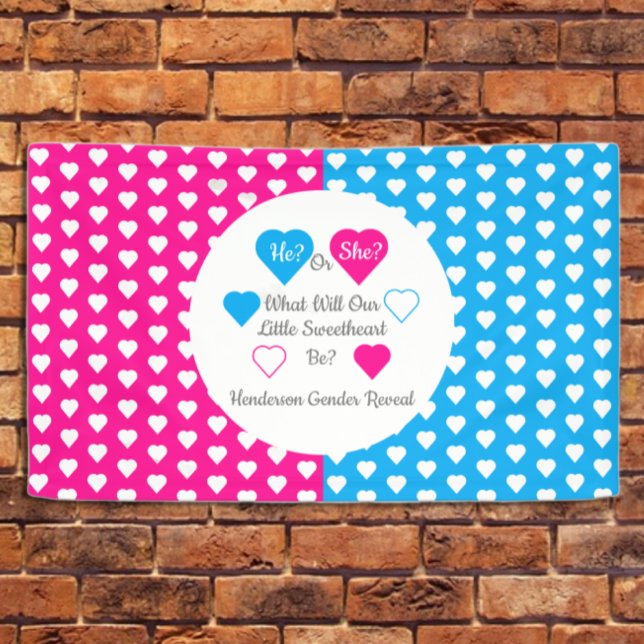 Little Sweetheart Valentine's Day Gender Reveal Banner (Creator Uploaded)