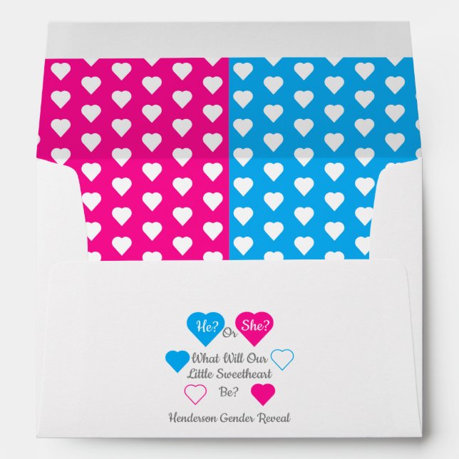 Little Sweetheart Valentine's Day Gender Reveal Envelope (Back (Bottom))