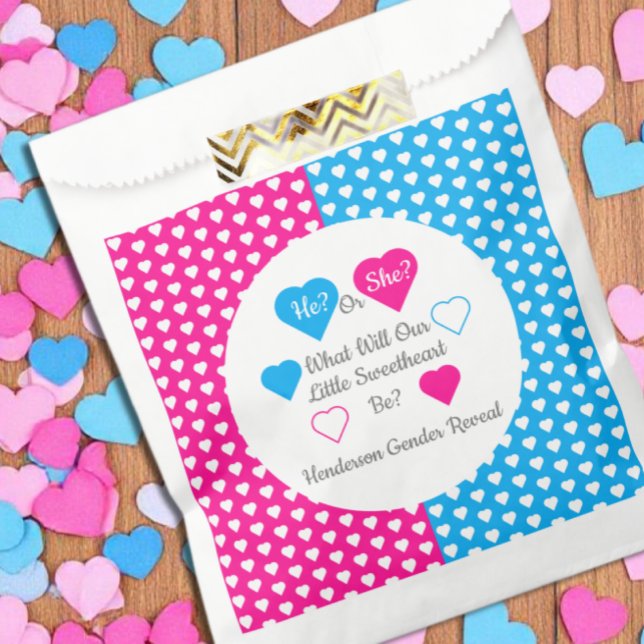 Little Sweetheart Valentine's Day Gender Reveal Favour Bags (Creator Uploaded)